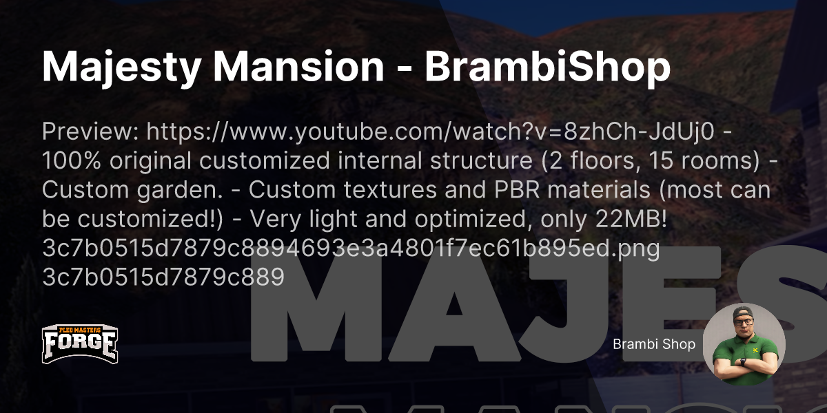 Pleb Masters: Forge Hub - Majesty Mansion - BrambiShop