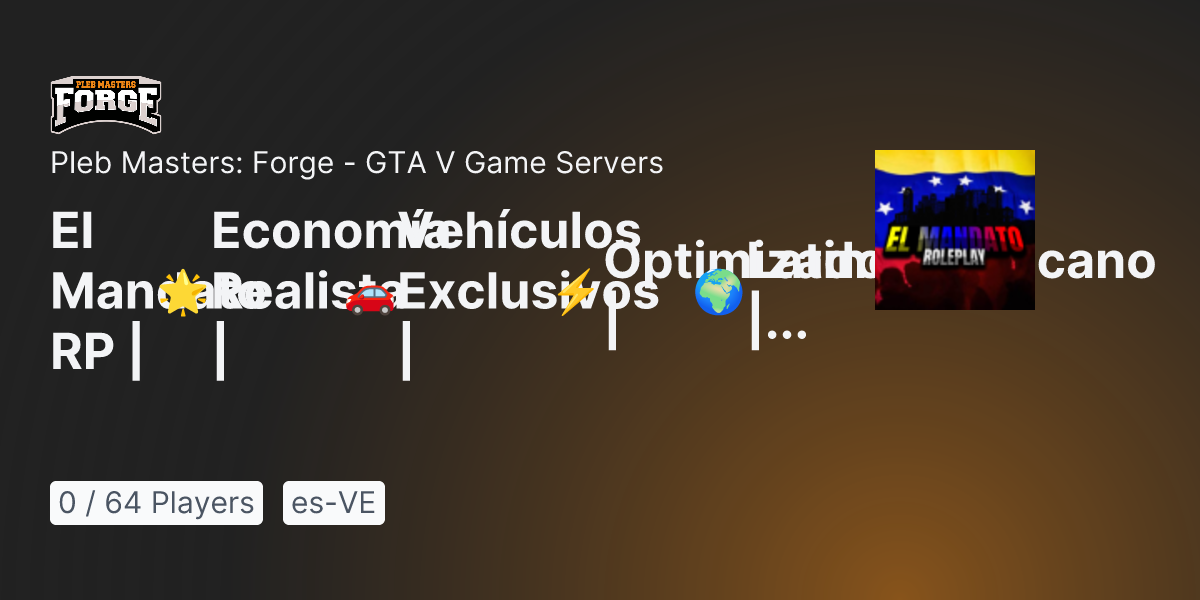 Pleb Masters Forge Gta V Game Server El Mandato Rp Econom A